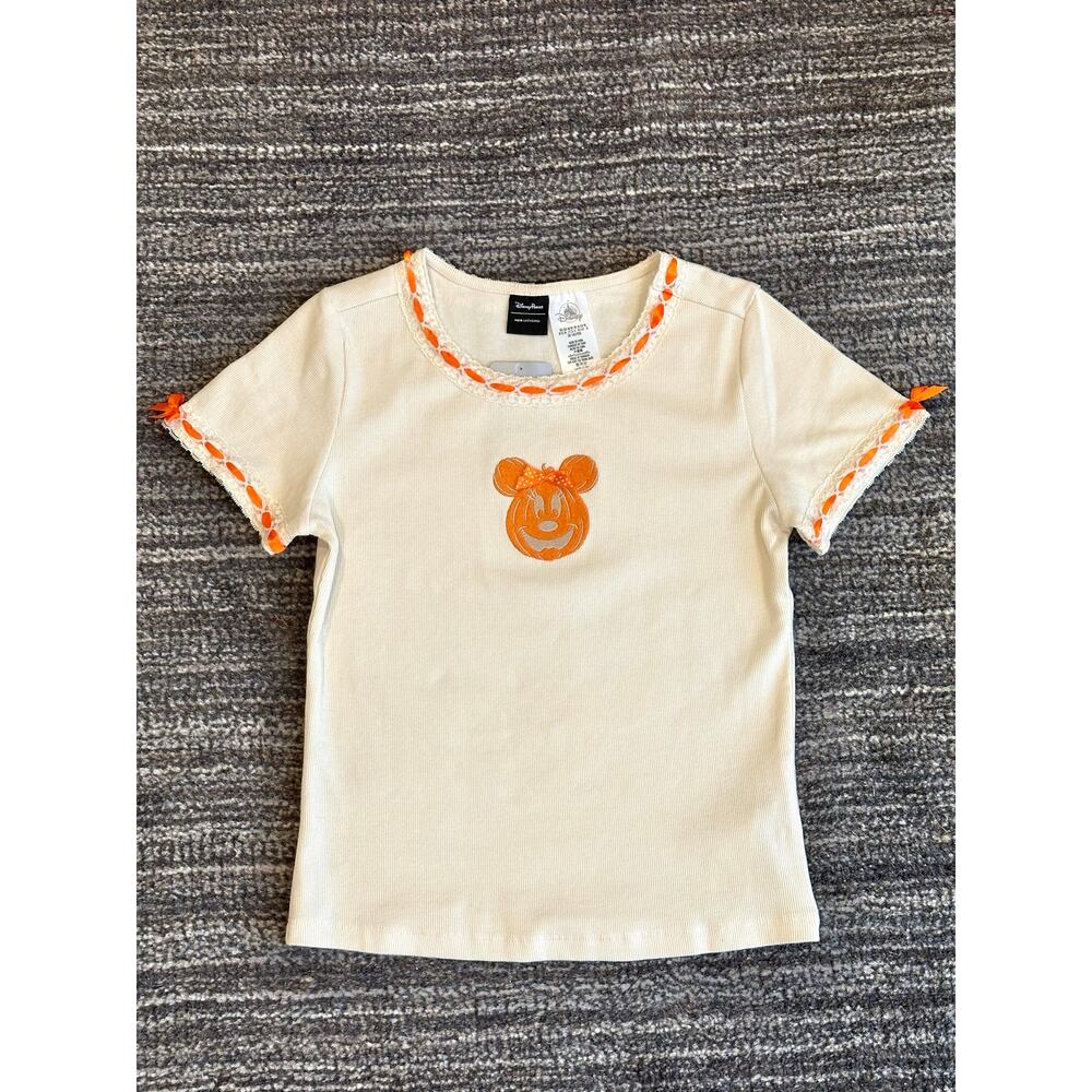 Disney Parks Her Universe Halloween Minnie Mouse Retro Baby T-shirt Medium Bow - Picture 5 of 13